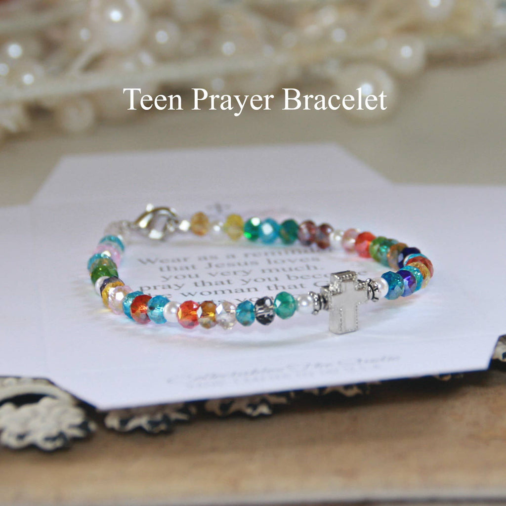 Teen Prayer Bracelet Multi Color Crystals