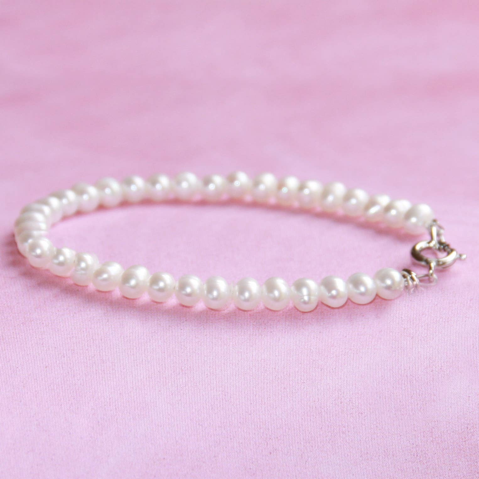 Classic Pearls Sterling Infant Bracelet
